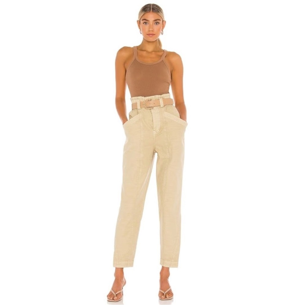 Free People Cream Cropped Pants